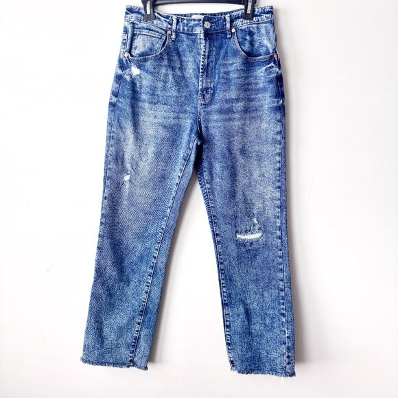Articles Of Society The Village High Rise Straight Jeans Womens Sz 12/31 Raw Hem - Picture 1 of 8